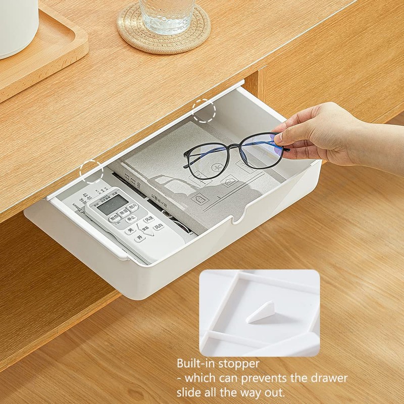Poeland Under Desk Drawer Self-Stick Storage Organizer for Office Home