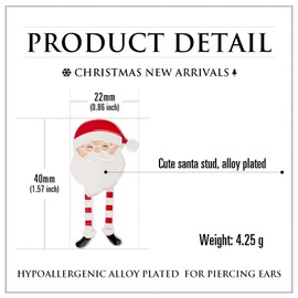 RareLove Santa Claus Cute Christmas Earrings Red Fun Earrings Dangle Stud Holiday Earrings for Women Winter Earrings Alloy Plated