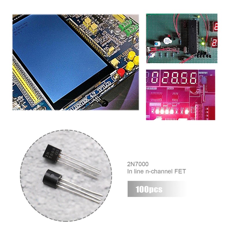 100 x N-Channel 2N7000 MOSFET Transistor TO-92 0.3A 60V 3-Pin