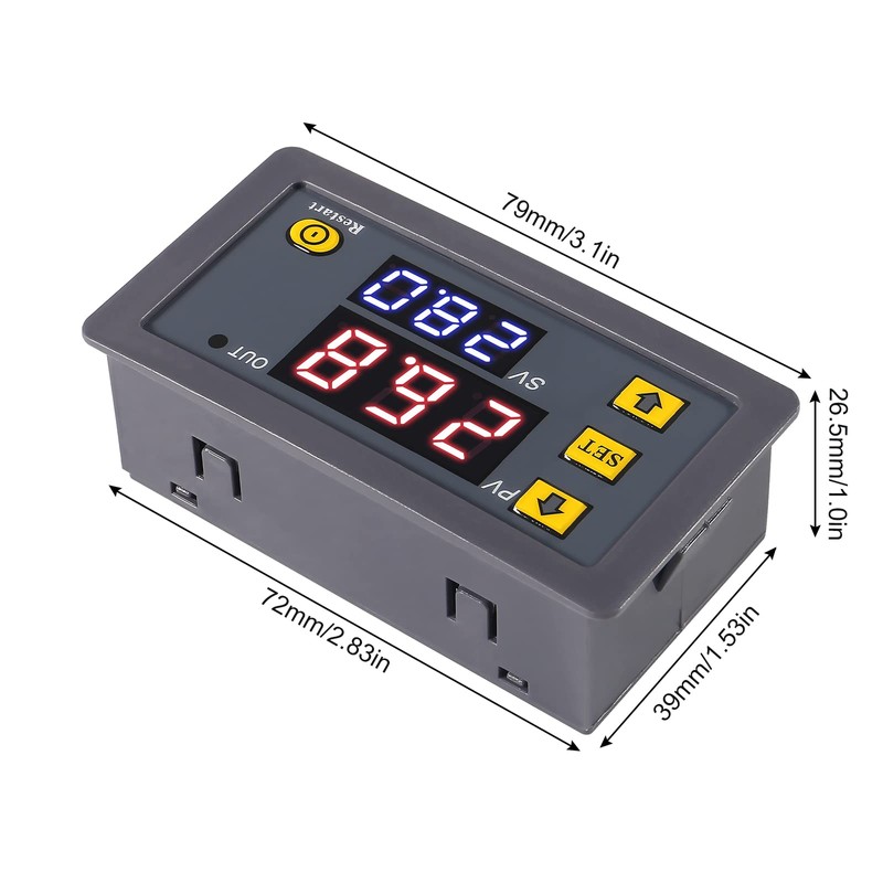 AITIAO 2Pcs Timer Delay Relay DC 12V 20A Programmable Digital
