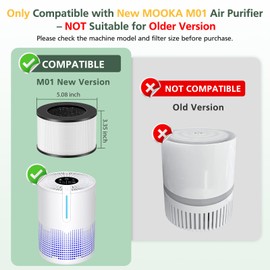 M01 Replacement Filter Only Compatible with MOOKA M01 Air Purifier, 3-in-1 Pre-Filter, HEPA Filter, High-Efficiency Activated Carbon Filter Filtration System, 2 Pack