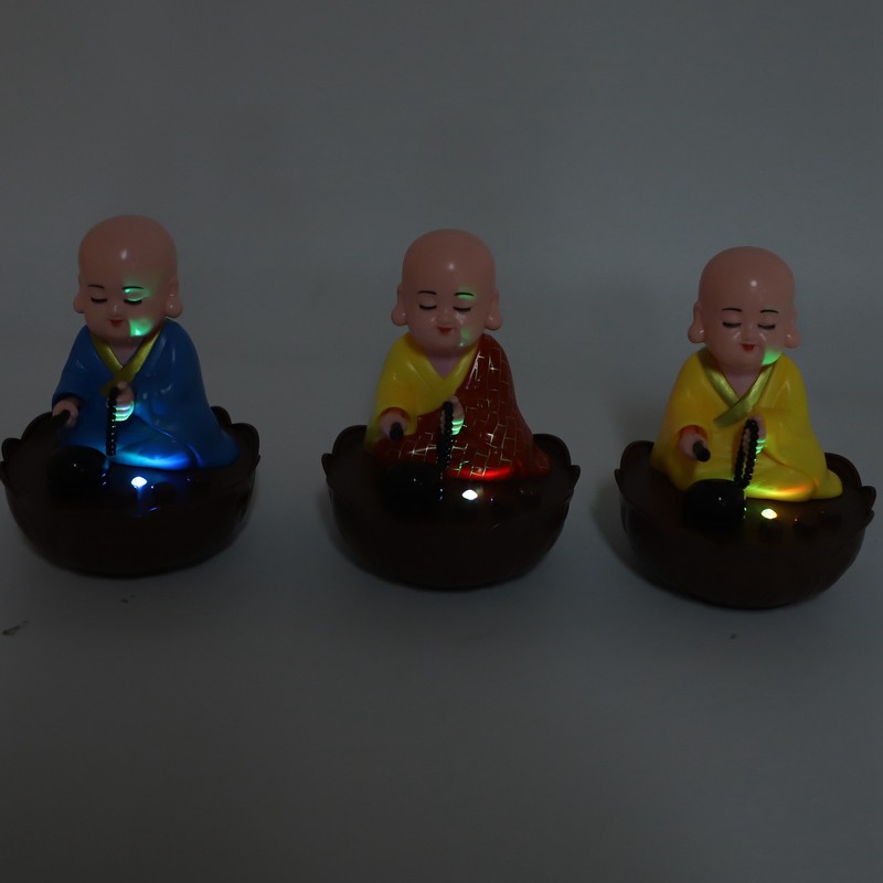 Musical Nodding Monk Figurine Decoration Moving Head Buddha Statue with