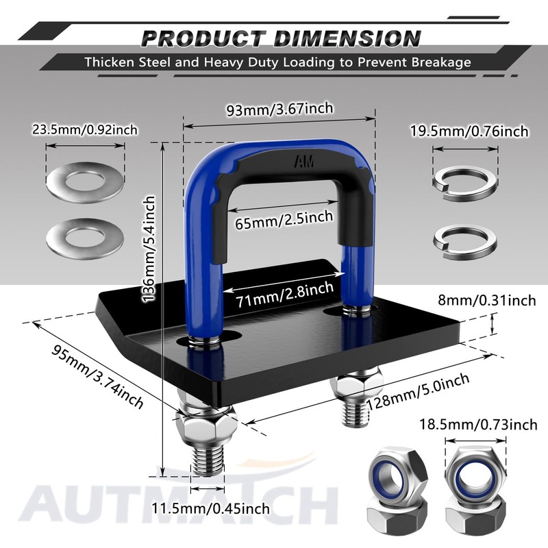 AUTMATCH Hitch Tightener Anti Rattle Stabilizer - Heavy Duty Hitch
