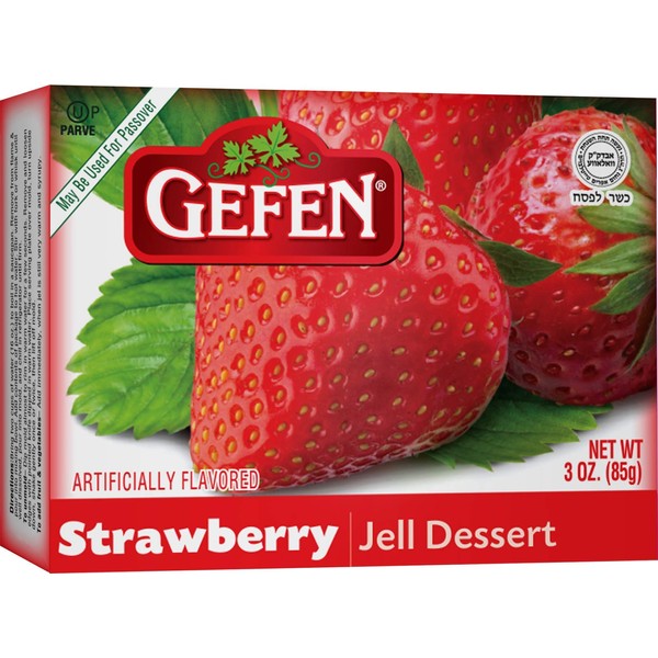 Gefen Strawberry Flavored Jello 3oz, Vegan Friendly, Easy to Prepare,