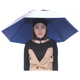 Lubonarie Fishing Umbrella, Hat Umbrella, Bulb, Leisure Hat, Umbrella Hat, Handsfree, Gardening, Outdoor Work, Events, Spectator, Camping, Fishing, Folding, blue