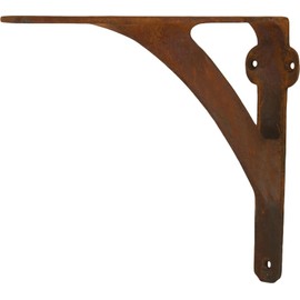 [Set of 4] Shelf Brackets for 6", 8", 10" Shelves - Rust Finish - 7.88" x 5.88" - Heavy Duty Iron Shelf Bracket - L Brackets for Wall Shelves - Easy to Install - Hardware Included