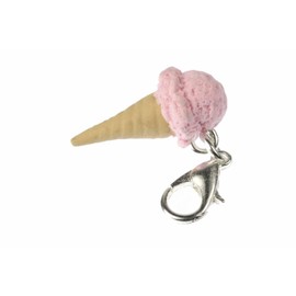 Miniblings Charm Strawberry Mint Strawberry Ice Cream Ice Cream Ice Cream Pink Waffle Kugeleis