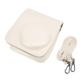 PU Leather Case Bag with Adjustable Shoulder Strap for Instax Mini 11/9/8 Protection White