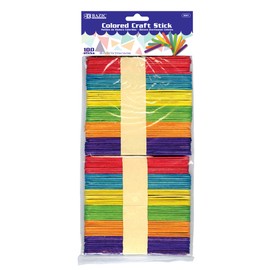 BAZIC Products Craft Sticks Colored Wood, Standard Size Ice Cream Popsicle Stick, Non Toxic Art Supplies for DIY Project Building Crafts (100/pack), 1-Pack
