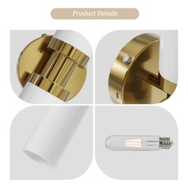 Rechargeable Battery Operated Wall Sconce Set of 2, 8000mAh Cordless Wall Lights with Dimmable, Timer Function, 3000K Warm White, Easy Install for Living Room, Bedroom, Gold Finish, Bulbs Included