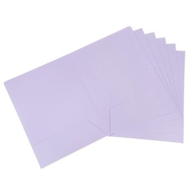 PATIKIL Two-Pocket Folders, 6 Pack A4 Letter Files Portfolio Storage Organizer Folder for Office Business, Purple