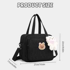 EliphonTowne Baby Changing Bag - Lightweight Baby Changing Bags, Nappy ChangingBag with Zipper & Adjustable Strap Travel Bag for Mums, Pram, Newborn Accessories for Prams(Black)