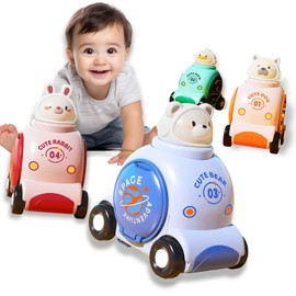 SIMPLEFINE Press and Go Car Toys for Toddlers 1-3,First Birthday Gifts Toys for 1-2 Years Old Boys,Animal Racing Cars for One Year Old Boy Birthday Gift,Baby Toys Push Cars fo Toddlers 1-3 Boys