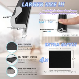 Bantie New Upgraded 20FT Kerf V-Shaped Weather Stripping Door Seal Soundproof Weather Strips Door Seal Strip for Door Frame Exterior Door Weather Stripping (20FT,Black,4 Gaskets)