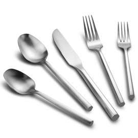 Kelenfer Flatware Set Stainless Steel Silverware Set Cutlery Set Hexagon Handle Matte Finished 10 Pieces Service for 2