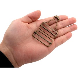 Amanaote 1.5" Inside Bottom Size Bronze Dungaree Suspender Buckle Slider with Rectangle Buckle Sliding Bar Pack of 6 Sets