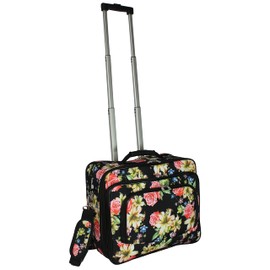 World Traveler Rolling 17-Inch Laptop Briefcase Computer Case -Rose Lily