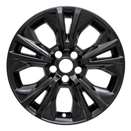 Brighter Design Set of 4 Gloss Black 5 V Spoke 18" Wheel Skins for Toyota Highlander 2014-2018