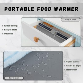 Electric Food Warming Mat – Foldable & Portable Food Warmer, with 9 Adjustable Temperature & Auto Shut-Off- Child Lock Safety– Perfect for Buffets, Parties, Countertops & Keeping Food Warm
