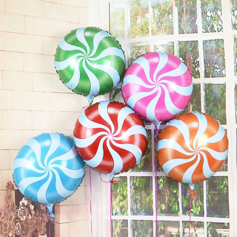 Happium - 18" Round Candy Lollipop Balloons, Pack of 5,