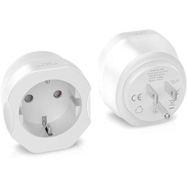 2 Pack Europe to US Plug Adapter, VINTAR European to US Plug Adapter, EU to US Plug Adapter, Europe to USA Travel Converter for Most of Europe EU Spain France Type C E F Plugs to US Power Adapter