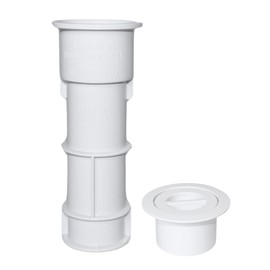 DPM Heavy-Duty Pro Premium Swimming Pool Umbrella Stand with Umbrella Sleeve and Center Cap | Made in USA | Compatible with Umbrella Poles Volleyball Poles Tiki Torch Poles 7-1/2" (2, White)