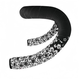 SUKOUSRAM Cherry Blossom Bicycle Handlebar Tape for Road Mountain Bikes Soft PU+EVA Anti-Slip Shock Absorbing Self-Adhesive Bar Wrap Tapes, Multiple Colors (Black White)