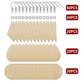 Wooden Earrings Unfinished Empty Teardrop DIY Pendant Stylish Handmade Painted Accessories for Women Girls