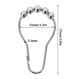 Hooks for Shower Curtain Metal Pack of 12 Shower Curtain Hooks Stainless Steel Shower Curtain Rings Stainless Steel Rustproof Shower Curtain Hanging Rings with Sliding System Rings for Shower Curtain