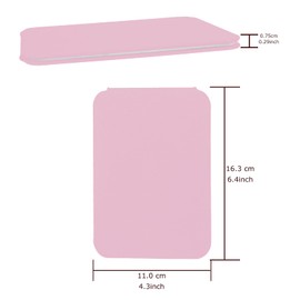 Yatnks Makeup Mirror, 4x6 Inches Portable PU Leather Mirror, Folding Desktop Vanity Mirror with Adjustable Stand for Vanity Table, Office, Travel (S, Pink)