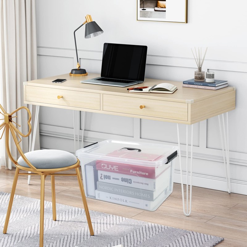 Zerdyne 17.5 L Clear Plastic Storage Box, 4-Pack Latch Storage