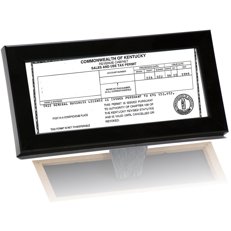 Creative Picture Frames 3.5X8.5Bk Cosmetology Self Standing Black License Frame