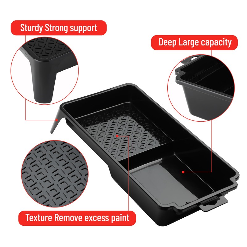 Bates- 4 Inch Paint Tray, 2 Pack, Black, Plastic 4