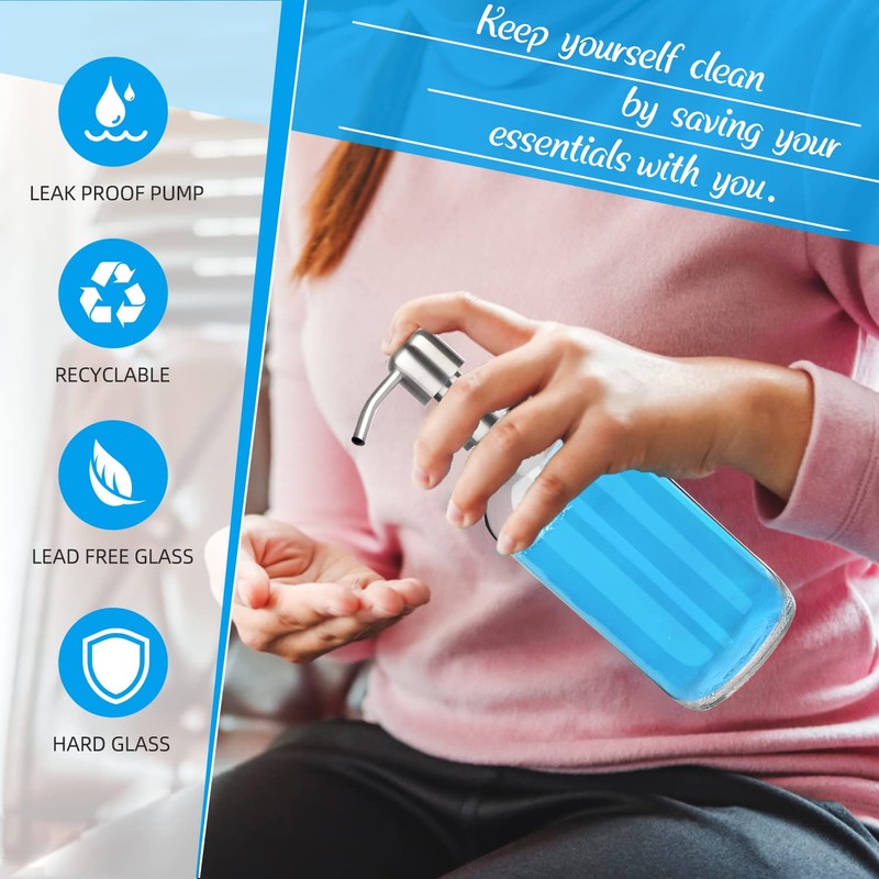 ARKTEK Glass Soap Dispenser - Clear Dish Soap Dispenser for