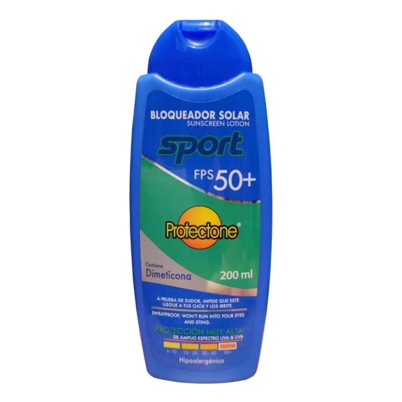 Bloqueador Solar Fps 50+ Sport Protectone Waterproof Hipoalargenico 200ml