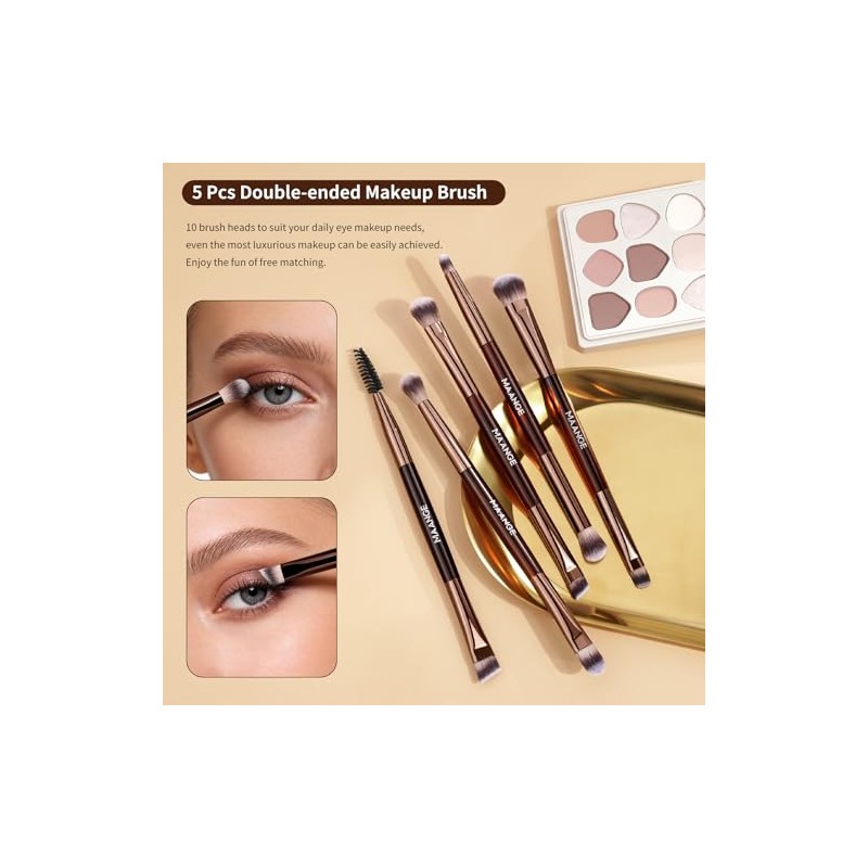 MAANGE Set de Brochas de Maquillaje 7 en 14 Brochas