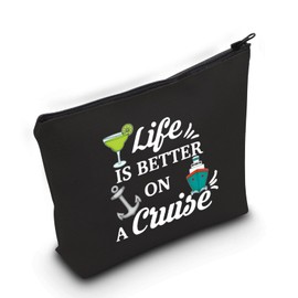 Cruise Vacation Cosmetic Bag Life is Better On A Cruise Makeup Bag with Zipper Summer Vacation Travel Case Beach Life Gift (BL Cruise)