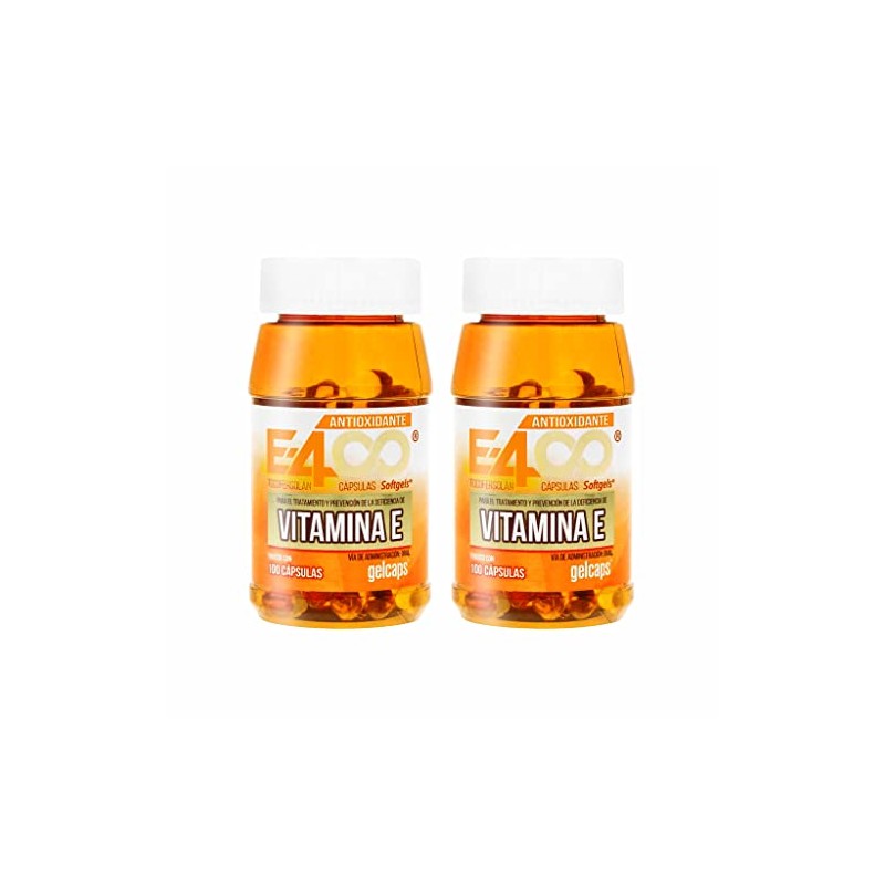 GELCAPS - Vitamina E 400 mg Antioxidante con 200 Cápsulas,
