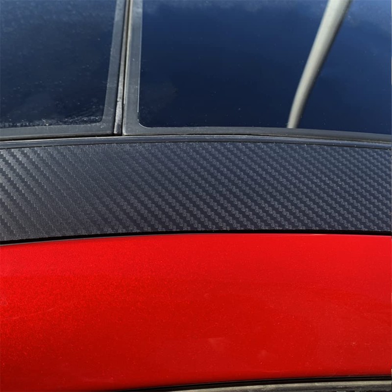 JUIVEEL 4Pcs Carbon Fiber Pattern Car Roof Edge Cover Decals