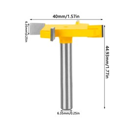 Eruceky Surface Planing Router Bits, Surface Bit Surface Milling Cutter, T-Track Router with T-Nut Router Bits Set, Shaft Planer Cutter, Milling Cutter End Mill Woodworking Tool Bit (Silver)