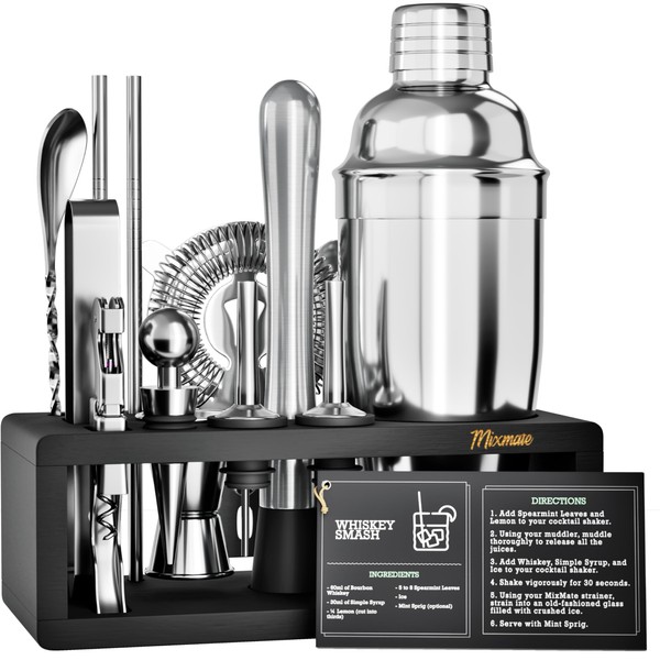 Mixology Bartender Kit with Stand - 15 Piece Bar Tool