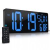 Large Digital Wall Clock with Remote Control 17.2" LED Large