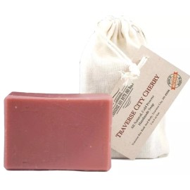 Traverse City Cherry, all natural handmade soap, Cold process, Large 5.5-6 oz   - 1