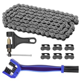 520 Heavy Duty Carbon Steel Motorcycle Chain with Opener, for Dirt Bikes, ATVs, Go Karts, Scooters, Mini Bikes, Bicycles