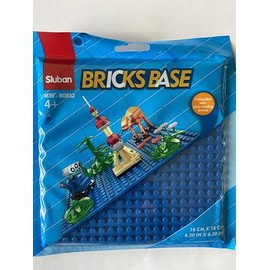 Bricks Base Sluban M38-B0832 Building Block Baseplate, 16 cm x 16 cm, Blue