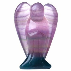 XIANNVXI 38 mm Guardian Angel Crystals Fluorite Angel Figure Healing Crystal Gemstones Polished Stones Statue Reiki Angel Figure Guardian Angel Gift