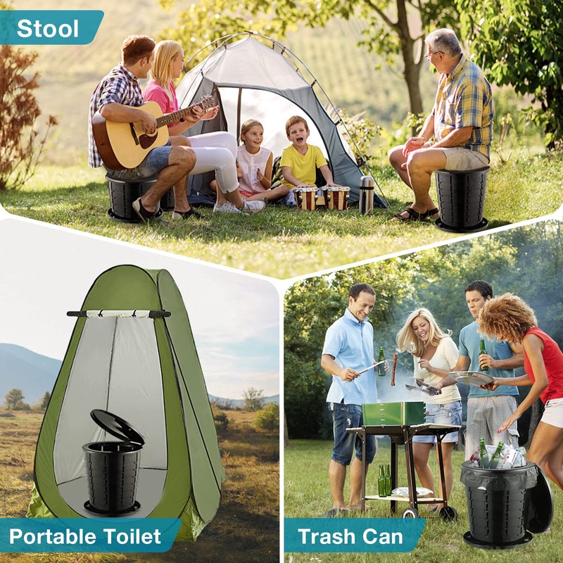 TRIPTIPS Upgrade Retractable Portable Toilet Travel Toilet Adjustable Height Camping