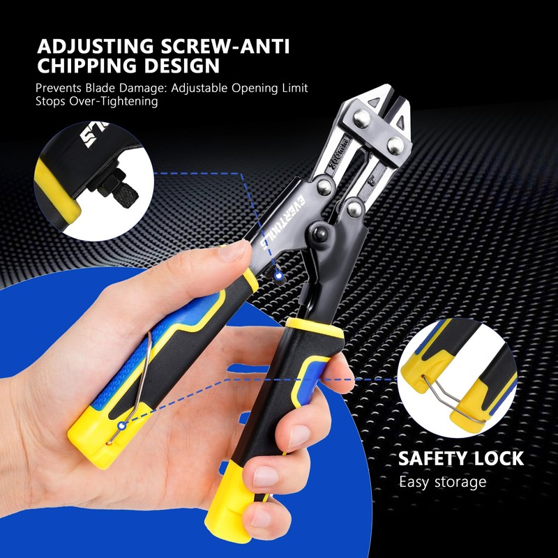 Evertools Mini Bolt Cutter, 8 inch Cr-V Steel Wire Cutter