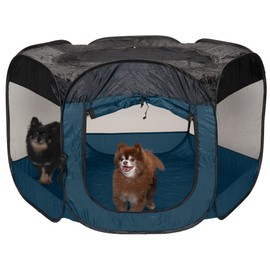 Furhaven Portable Dog Playpen Cat Tent, Pet playground/kennel foldable indoor outdoor zippered puppy crate - Sailor Blue, Extra Large