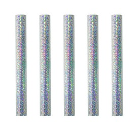 5Pcs 7.6inch x 16.4ft (19.3cmx5m) Toner Reactive Foil，Foil Paper for Toner Foiling Foil by Laser Printer and Laminator, for Scrapbooking Paper Crafts （ Fragmented Silver）